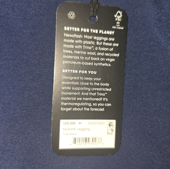 NEW Allbirds True Navy size Medium leggings - Picture 2 of 6